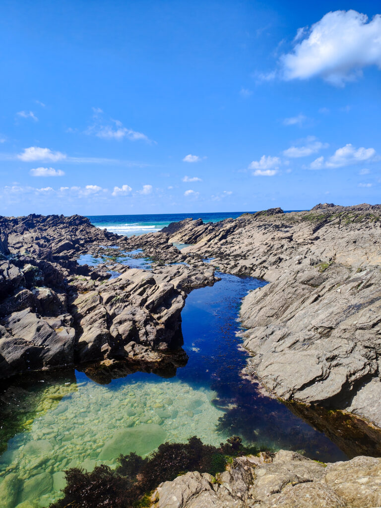 Newquay Fistral beach rock pools